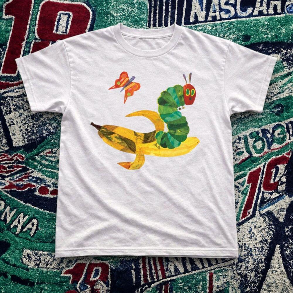 Y2K Cute Caterpillar Banana Graphic Tee White Unisex